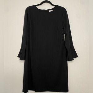 Old Navy Shift Midi Dress Womens Large Black Flare Sleeves Comfort Relaxed Fit